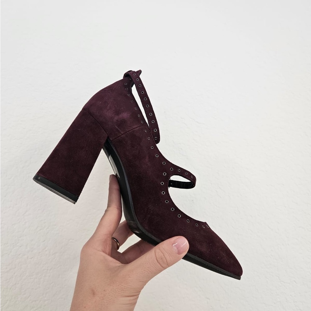 Bruno Premi Elegant Burgundy Suede Block Heel Mary Jane Shoes SZ IT 39 NWB - Picture 3 of 5